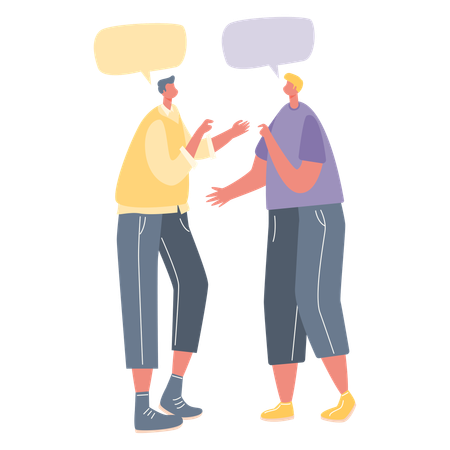 Meninos conversando entre si  Ilustração