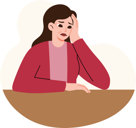 Menopause Symptoms 1 Feeling Anxious  Illustration