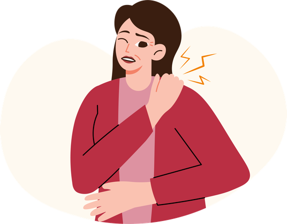 Menopause Symptoms 7 Aches and Stiffness on neck and shoulders  Illustration
