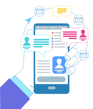 Mensagens ou notificação de marketing  Illustration