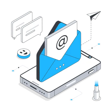 Mensaje de correo electrónico enviado  Ilustración