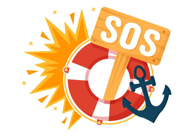 Mensaje SOS Emergencia  Ilustración