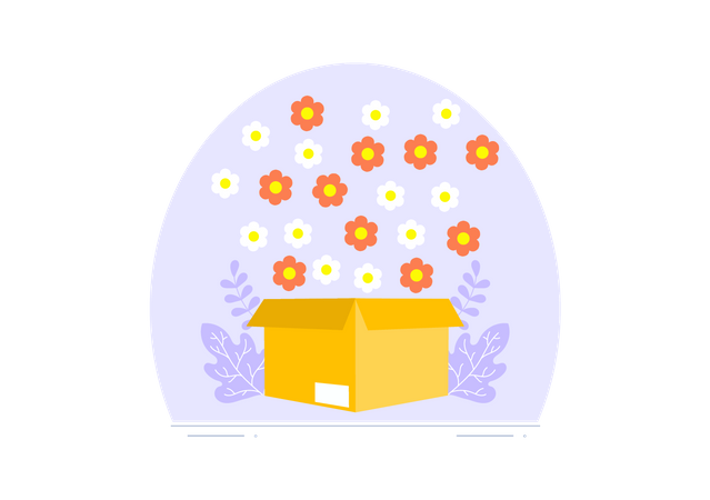 Mensajero de entrega de flores  Ilustración