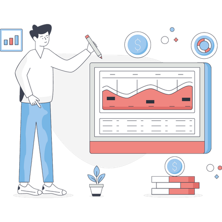 Mann macht Softwaredesign  Illustration