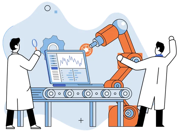 Mann macht Datenanalyse  Illustration