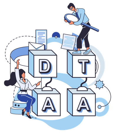 Menschen analysieren Big Data  Illustration