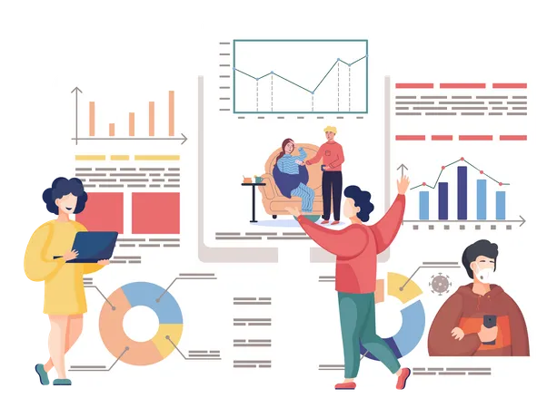 Menschen, die Krankheitsdaten analysieren  Illustration