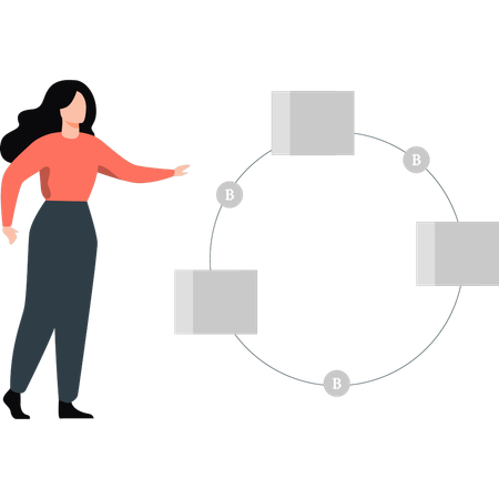 Menschen, die ein Blockchain-Netzwerk aufbauen  Illustration