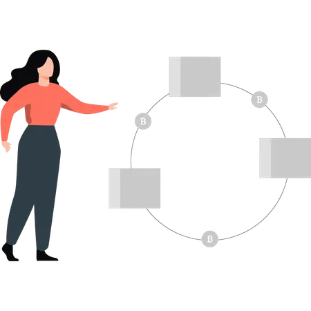 Menschen, die ein Blockchain-Netzwerk aufbauen  Illustration