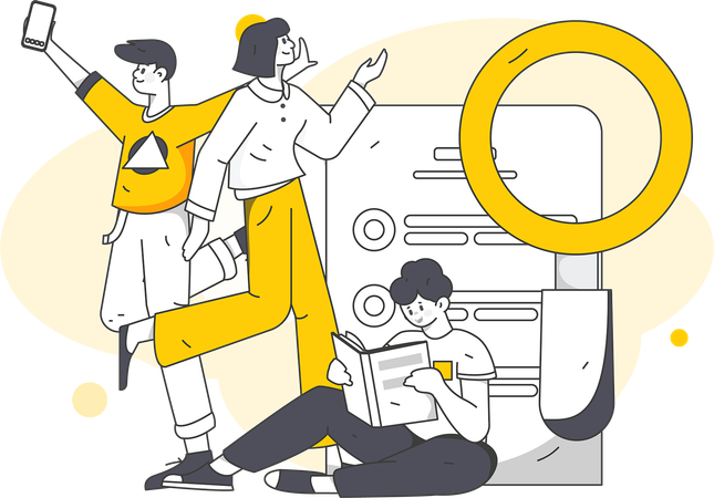 Menschen, die Arbeit finden  Illustration