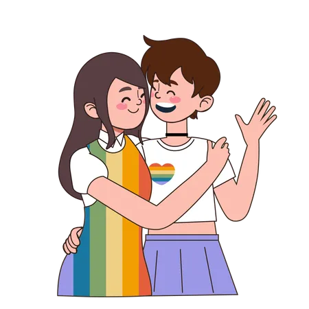 Menschen, die die LGBTQ-Community unterstützen  Illustration
