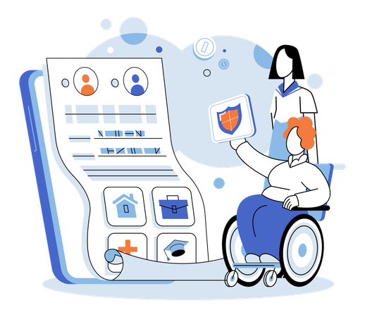 Personen, die ein Online-Stipendium erhalten  Illustration