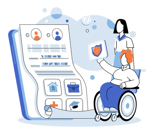 Personen, die ein Online-Stipendium erhalten  Illustration