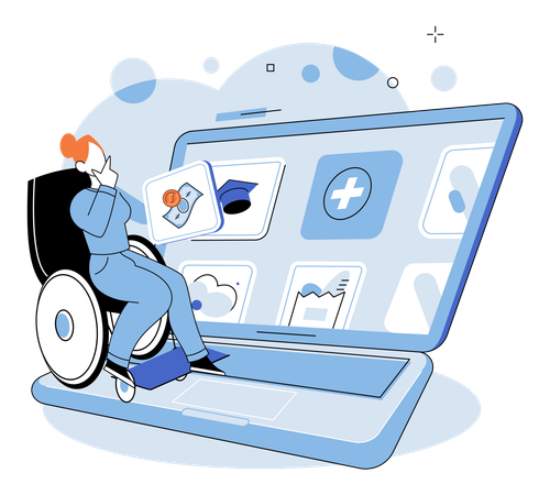 Personen, die ein Online-Stipendium erhalten  Illustration