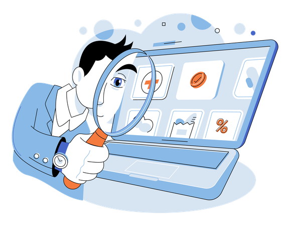 Personen, die ein Online-Stipendium erhalten  Illustration