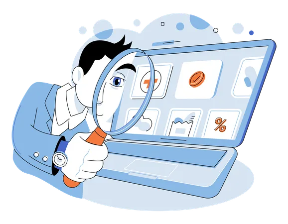 Personen, die ein Online-Stipendium erhalten  Illustration