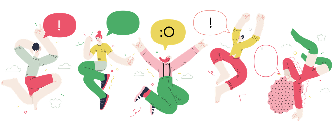 Menschen, die Freude empfinden  Illustration