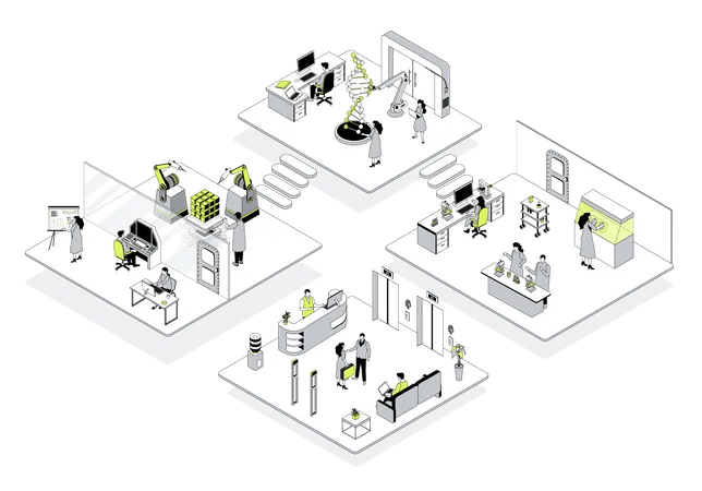 Menschen, die im Labor arbeiten  Illustration