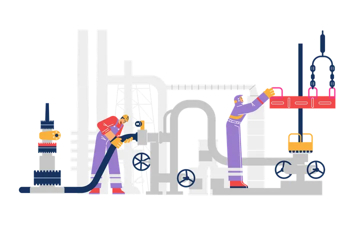 Menschen, die in der Ölindustrie arbeiten  Illustration