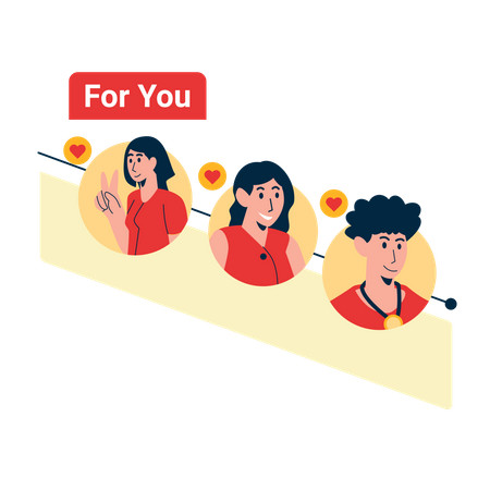 Menschen, die über eine Dating-App zusammengekommen sind  Illustration