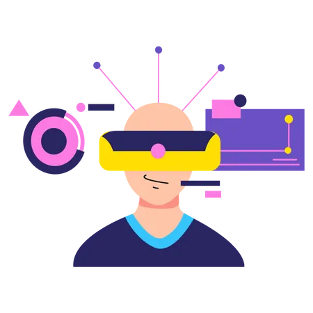 Personen, die Virtual Reality-Brillen verwenden  Illustration