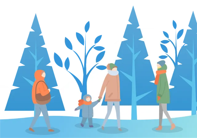 Menschen im Winter  Illustration