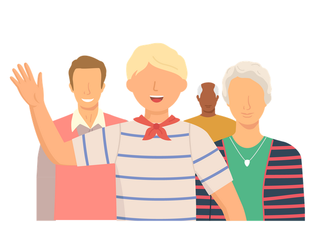 Menschen stehen zusammen  Illustration