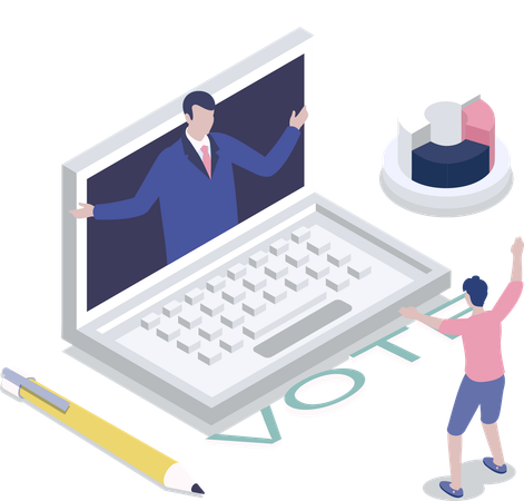 Menschen stimmen online ab  Illustration