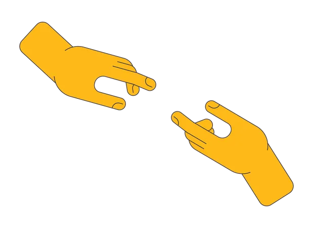 Menschliche Hände strecken sich einander entgegen  Illustration