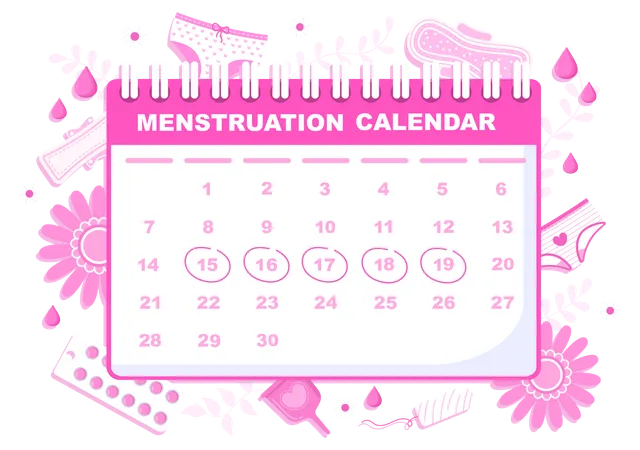 Menstruation Calendar Illustration