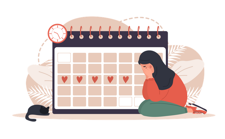Menstruation calendar schedule Illustration