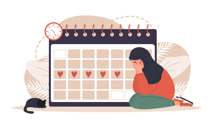 Menstruation calendar schedule  일러스트레이션