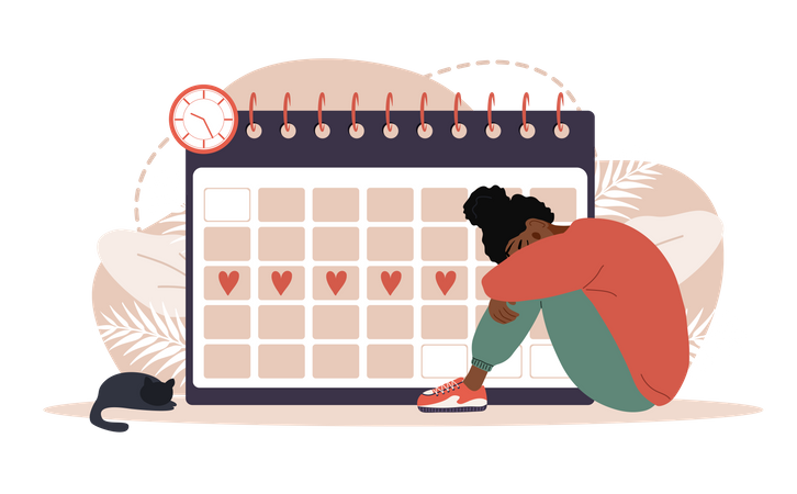 Menstruation calendar schedule Illustration