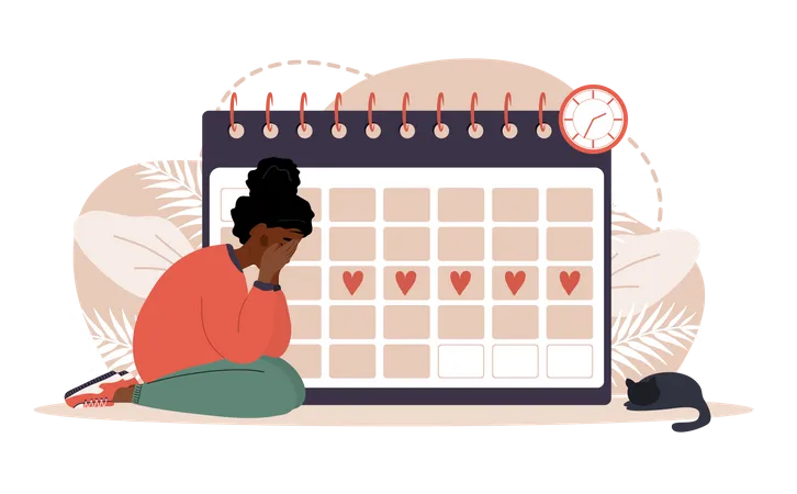 Menstruation calendar schedule  Illustration