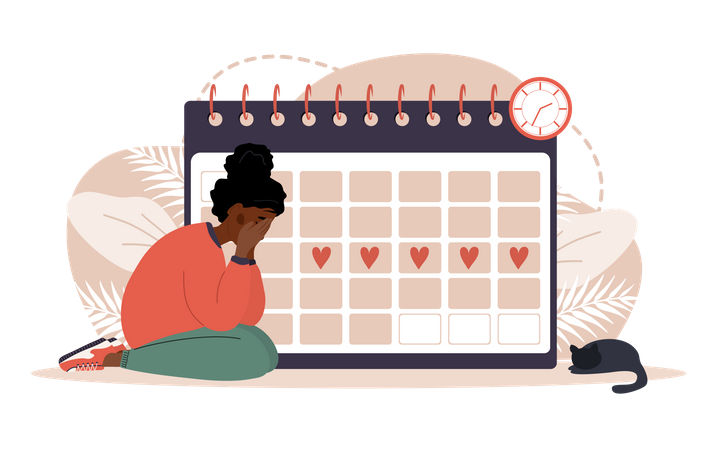 Menstruation calendar schedule  Illustration