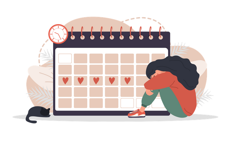 Menstruation calendar schedule  Illustration