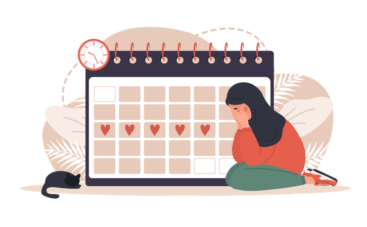 Menstruation calendar schedule  Illustration