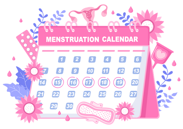 Menstruation Period Calendar Illustration