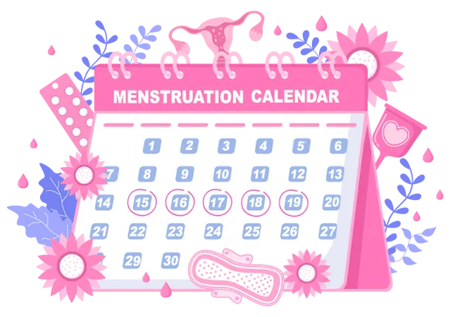 Menstruation Period Calendar Illustration