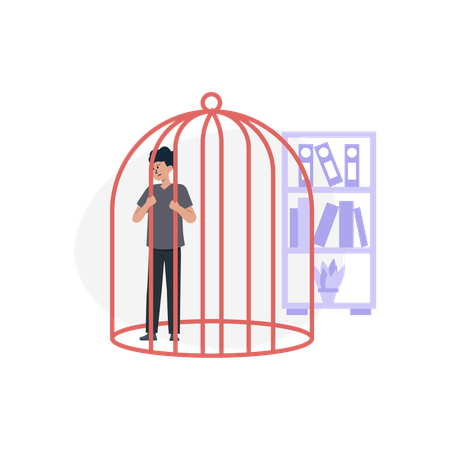 Mental Cage  Illustration