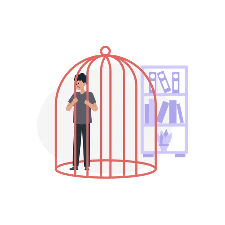Mental Cage  Illustration