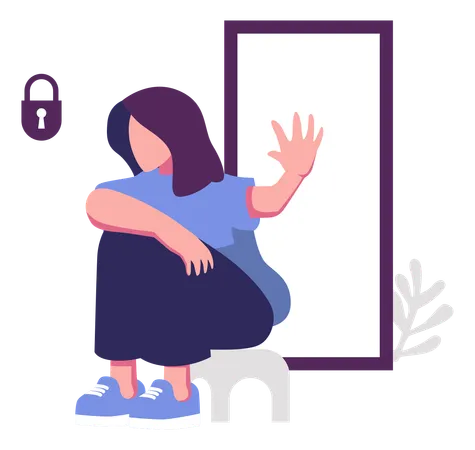 Learned Helplessness Flat Style Illustration Vector Design イラスト