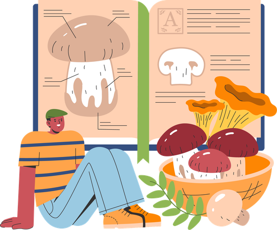 Menu champignons  Illustration