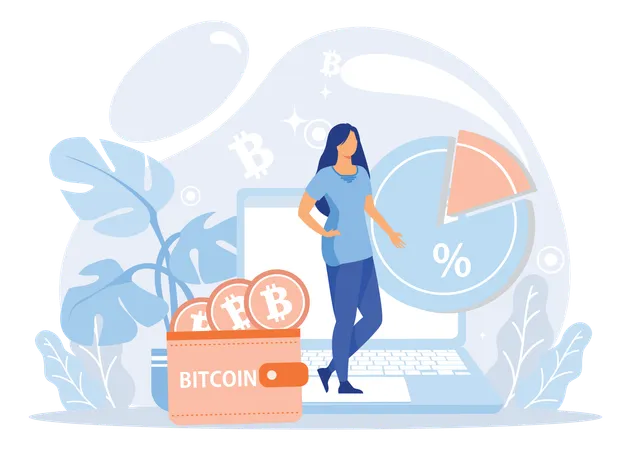 Mercado de bitcoins  Ilustração