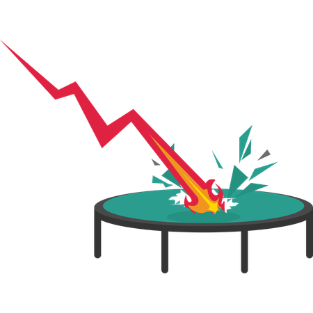 Mercado de ações cai  Ilustração