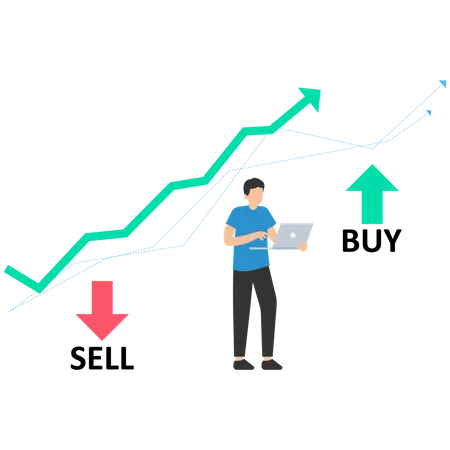 Mercado de ações e bolsa  Ilustração