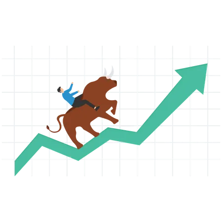 Mercado de ações mercado em alta  Ilustração