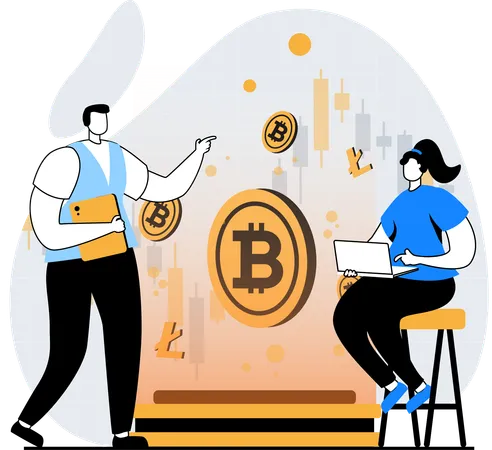 Mercado de criptomoedas  Ilustração