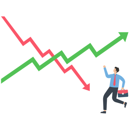 El mercado de valores sube y baja  Ilustración