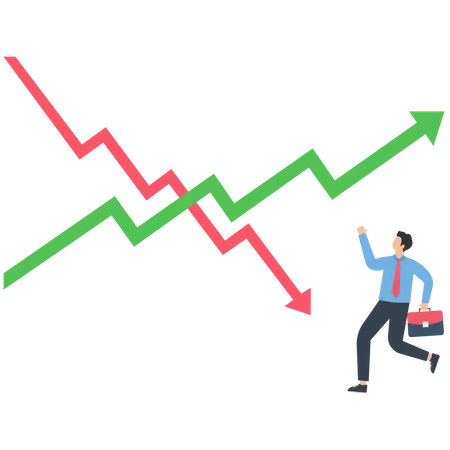 El mercado de valores sube y baja  Ilustración